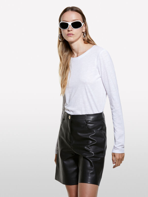 T-shirt blanc à manches longues - t-shirts à manches longues pour femme | Sisley