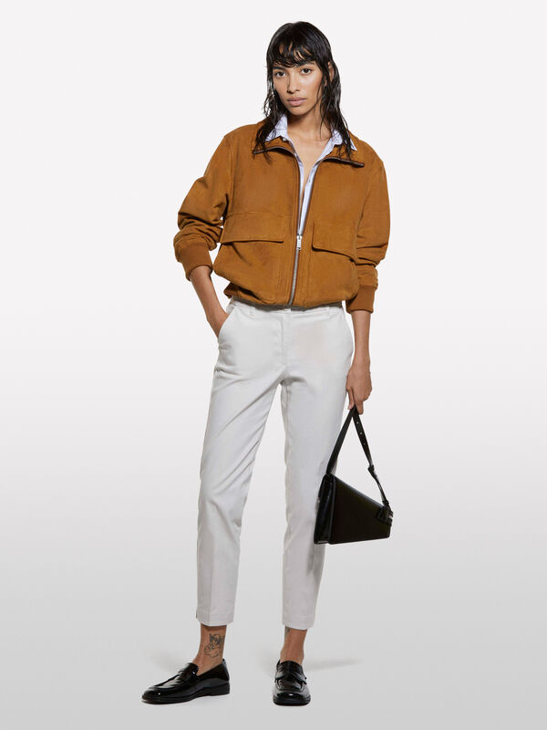 Pantalon chino slim beige clair - pantalons coupe slim pour femme | Sisley