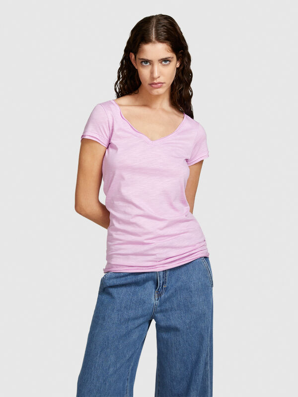 T-shirt à col en V - t-shirts à manches courtes pour femme | Sisley