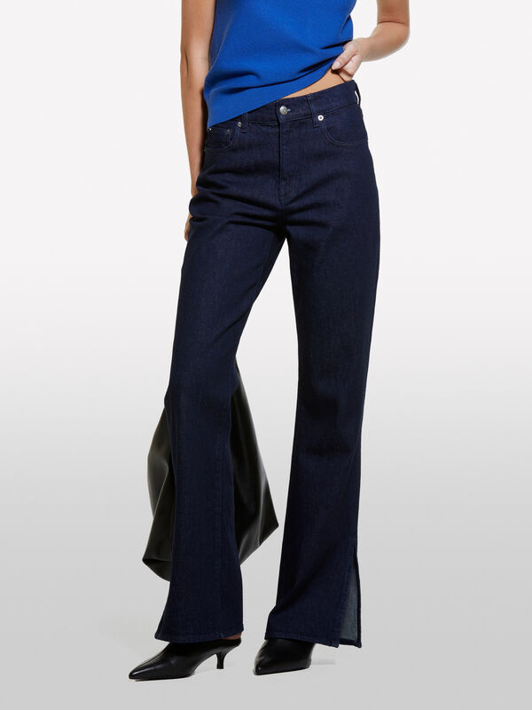 Jeans taille haute à fentes - jeans taille haute pour femme | Sisley