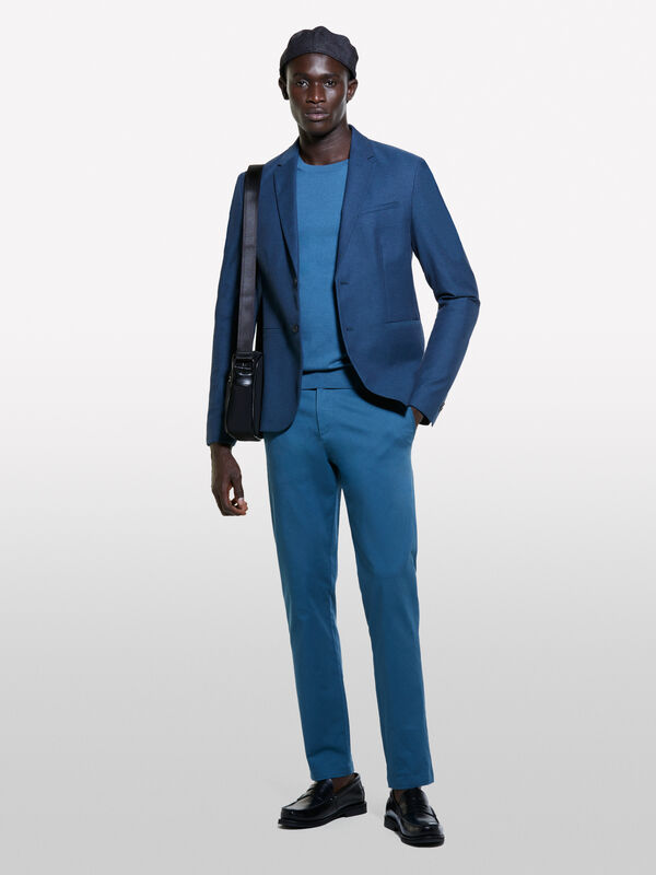 Pantalon chino slim bleu - pantalons slim pour homme | Sisley