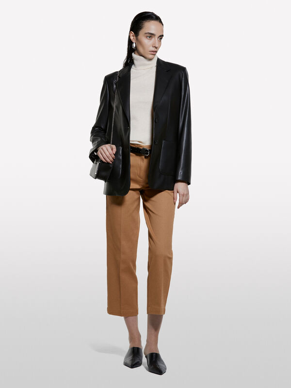 Pull col roulé beige - pulls col montant pour femme | Sisley