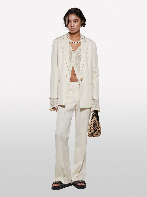 Blazer beige avec bretelle Blazer beige avec bretelle - blazers pour femme | Sisley