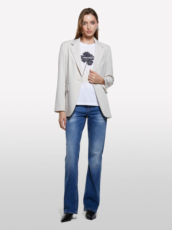 T-shirt blanc à imprimé fleuri T-shirt blanc à imprimé fleuri - t-shirts à manches courtes pour femme | Sisley