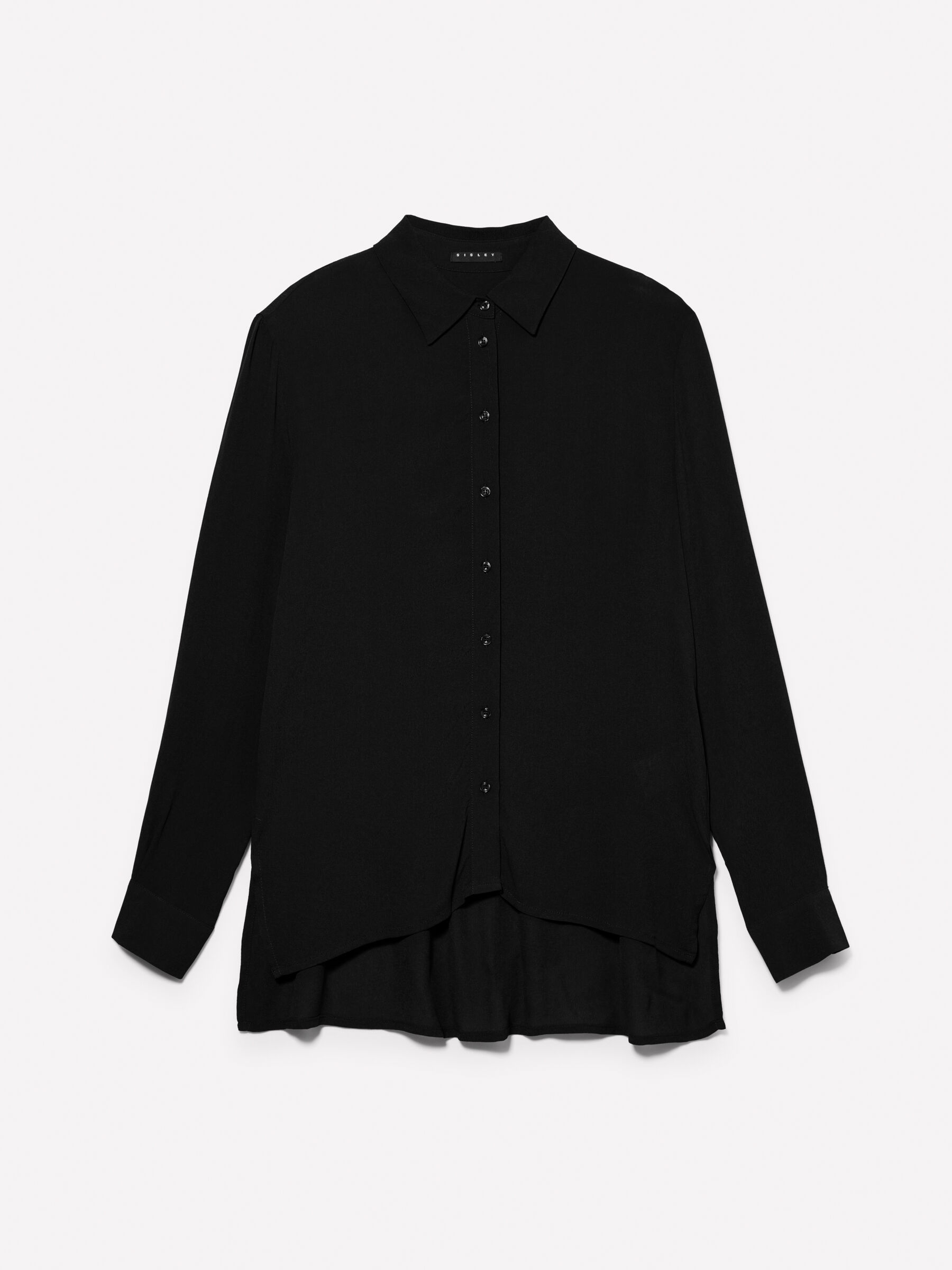 Chemise oversize noire en 100 viscose Noir Sisley
