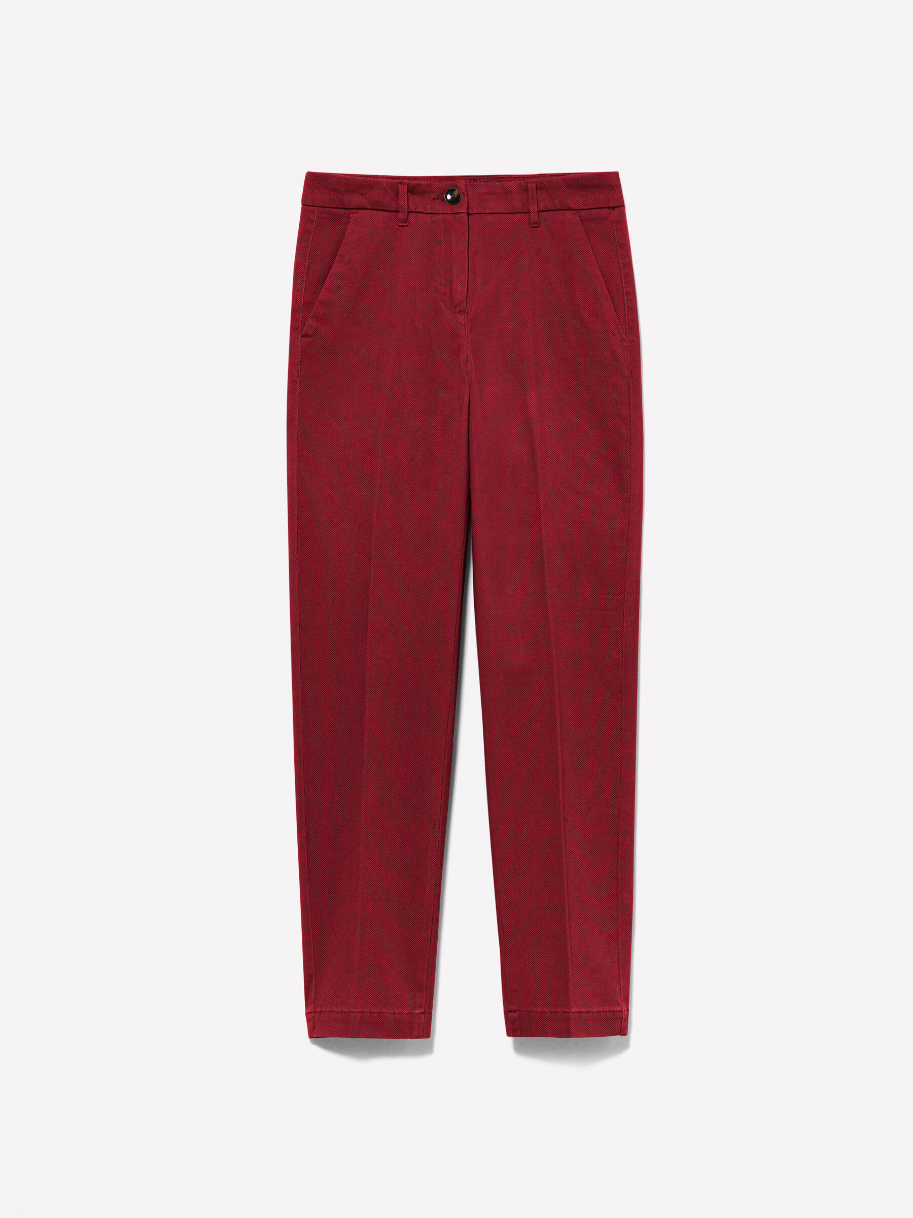 Pantalon chino bordeaux de type cigarette Bordeaux Sisley