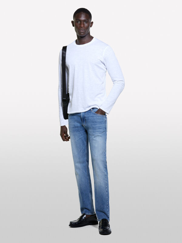 T-shirt ajusté 100 % coton - t-shirts à manches longues pour homme | Sisley