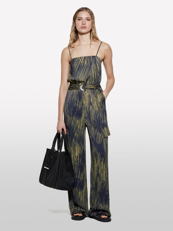 Combinaison imprimé animal en satin - combinaisons pour femme | Sisley