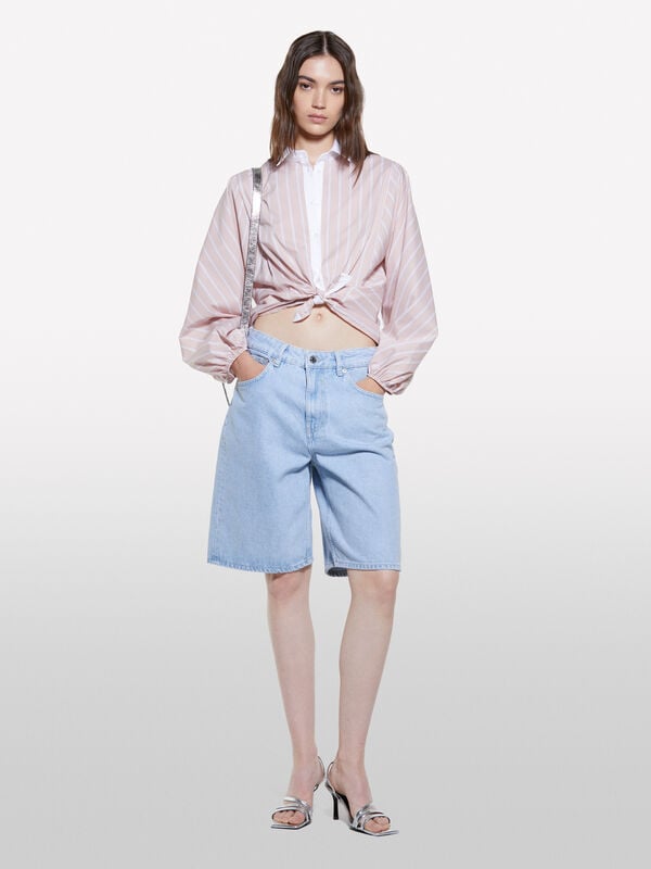 Chemise rayée rose avec contraste Chemise rayée rose avec contraste - chemises pour femme | Sisley
