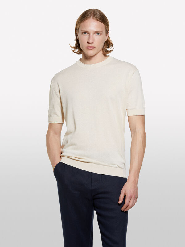 Chemise à manches courtes blanc crème - nouveautés homme | Sisley