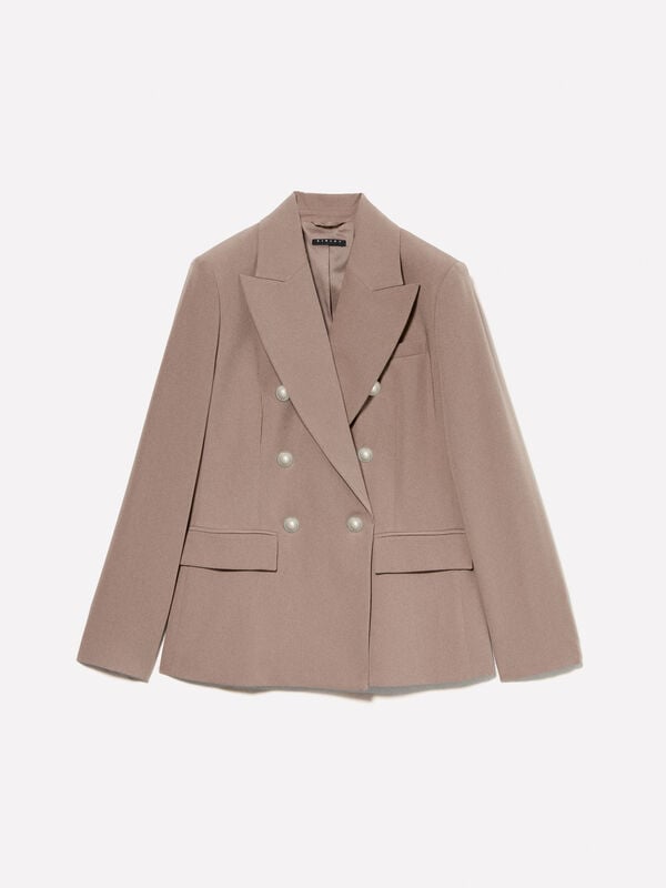 Blazer marron avec boutons dorés Blazer marron avec boutons dorés - blazers pour femme | Sisley