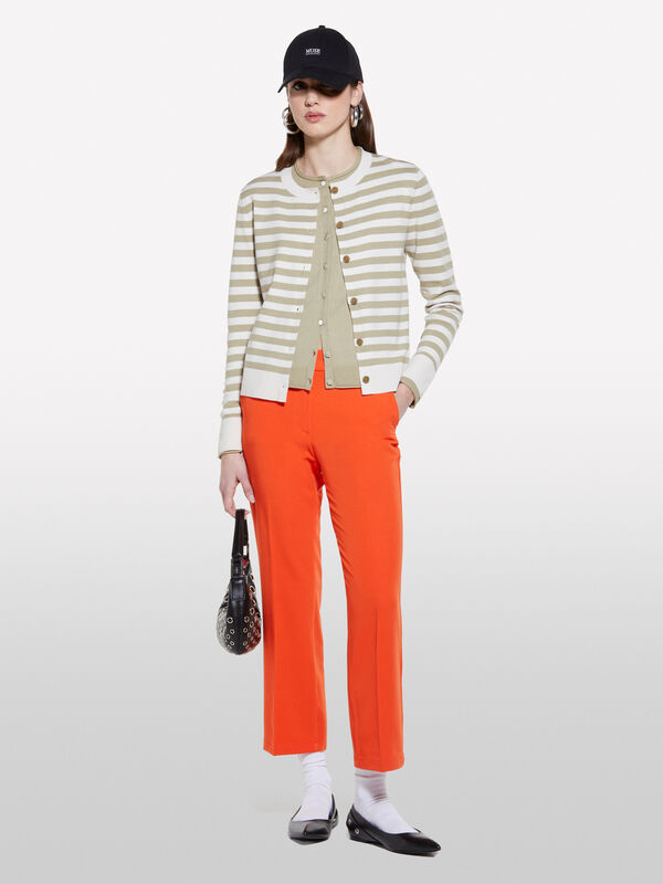 Gilet à rayures beiges et crème Gilet à rayures beiges et crème - cardigans pour femme | Sisley