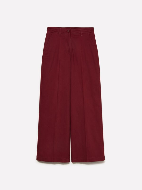 Pantalon bordeaux coupe large Pantalon bordeaux coupe large - pantalons palazzo pour femme | Sisley