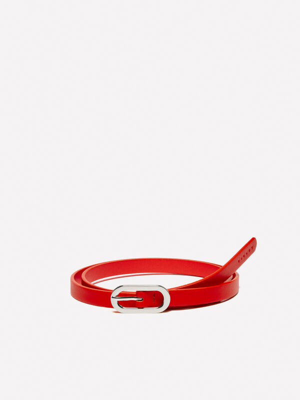 Red thin belt - ceintures pour femme | Sisley