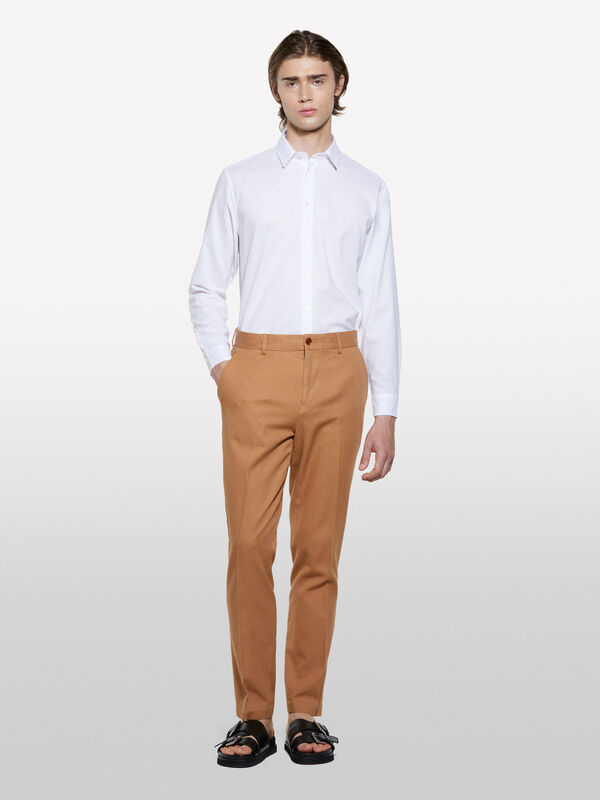 Chemise en lin mélangé blanc - chemises regular pour homme | Sisley