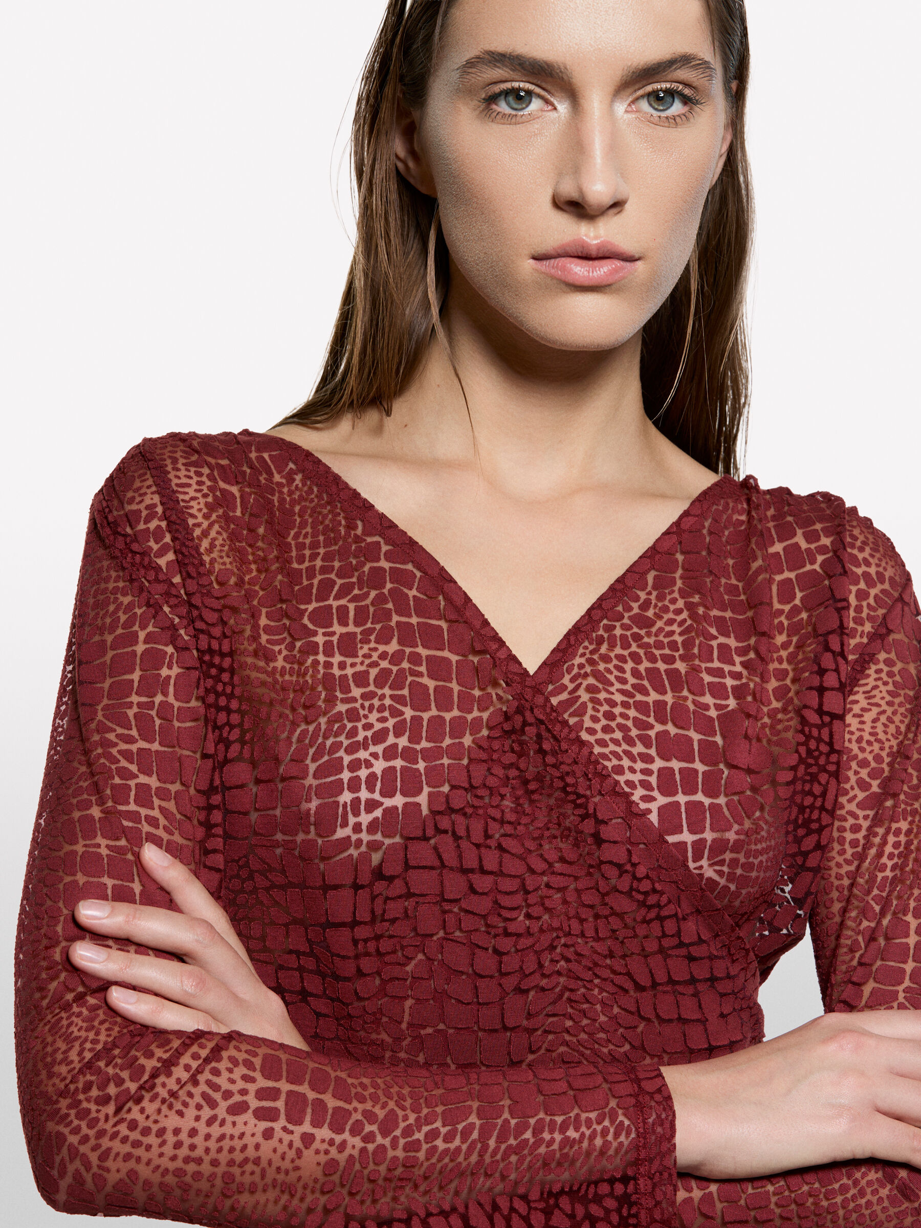 V NECK SWEATER L/S Femme image number null