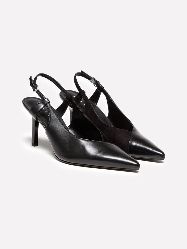Escarpins noirs 100% cuir - chaussures à talon femme | Sisley