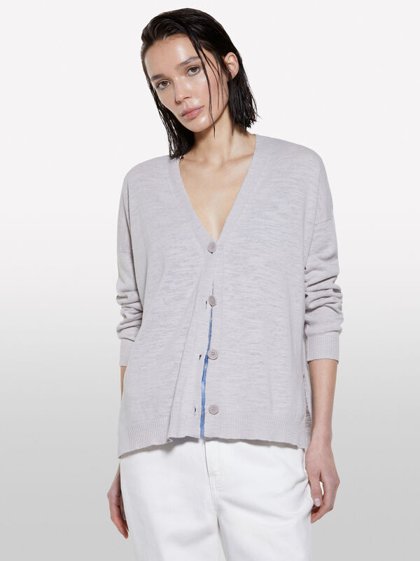 Cardigan tricoté gris - cardigans pour femme | Sisley