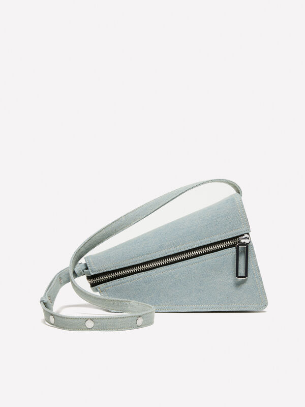 Sac en jean asymétrique avec bandoulière - sacs à bandoulière et porté épaule pour femme | Sisley
