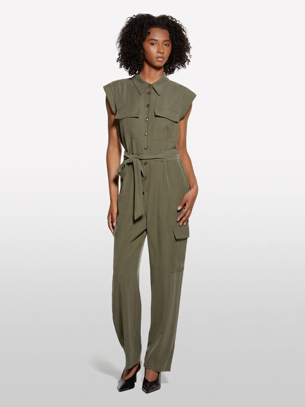 Combinaison cargo vert armée - combinaisons pour femme | Sisley