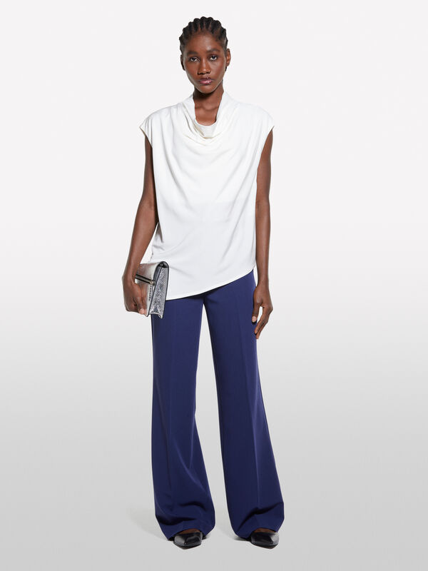 Cream white draped top - blouses pour femme | Sisley