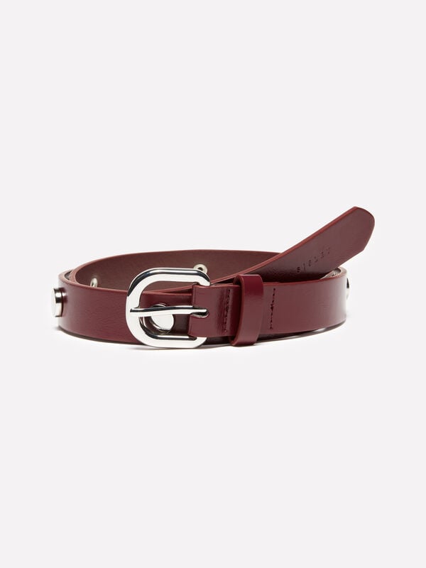 Ceinture bordeaux à clous - ceintures pour femme | Sisley