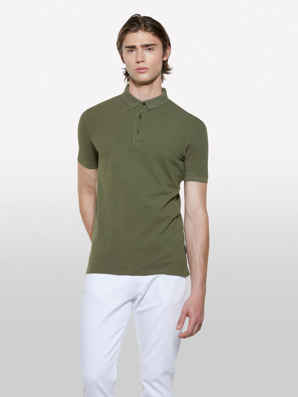 Polo vert militaire 100 % coton - polos pour homme | Sisley