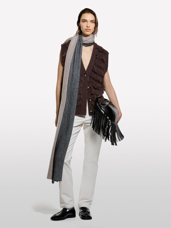 Pantalon en velours côtelé de couleur - null | Sisley