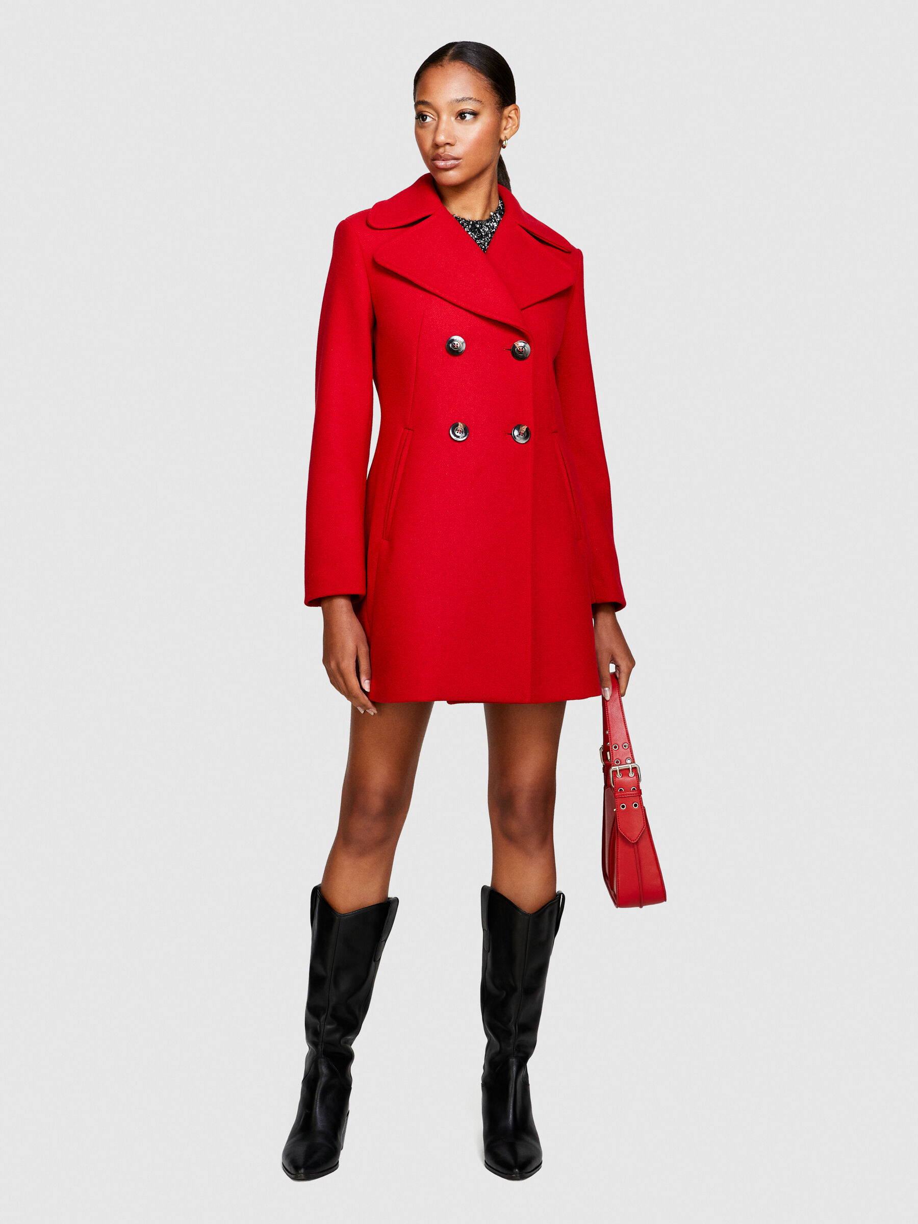 Manteau court sale rouge
