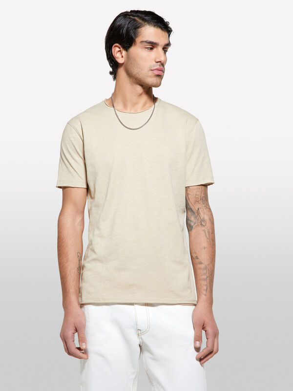 T-shirt ajusté beige à manches courtes - t-shirts à manches courtes pour homme | Sisley