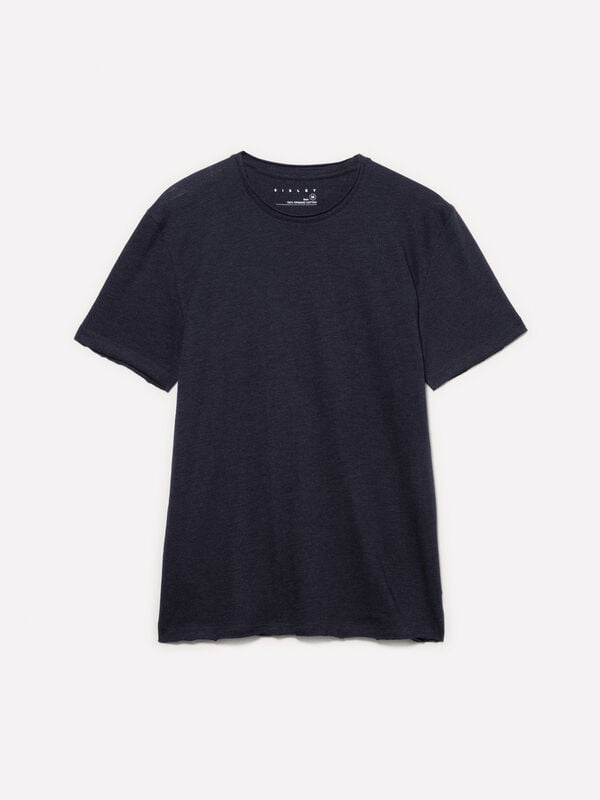 T-shirt slim à manches courtes bleu foncé T-shirt slim à manches courtes bleu foncé - t-shirts à manches courtes pour homme | Sisley