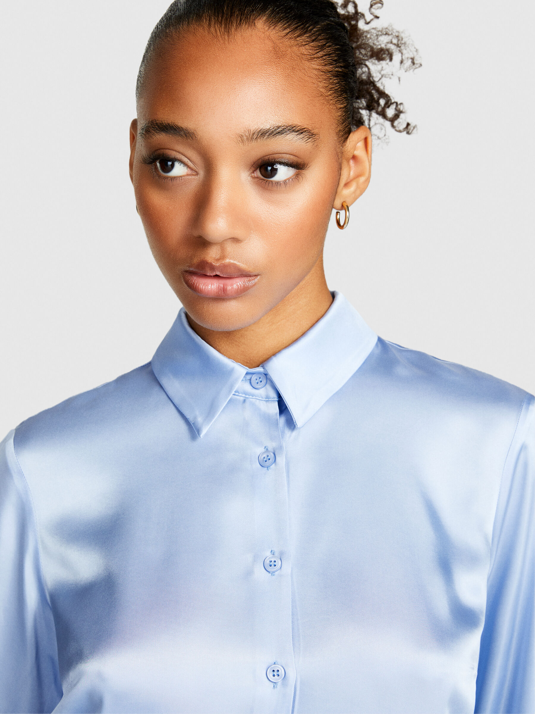 Chemise bleu satin store