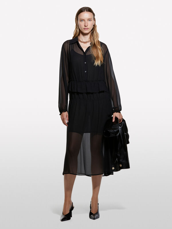 Robe longue à volants - robes longues pour femme | Sisley