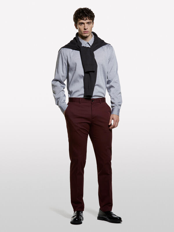 Chemise boutonnée gris clair Chemise boutonnée gris clair - chemises regular pour homme | Sisley