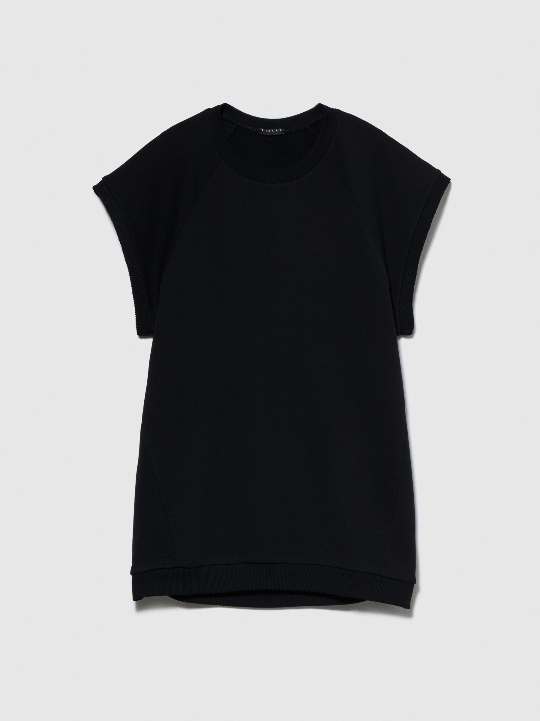 Sweat manches courtes Noir Sisley