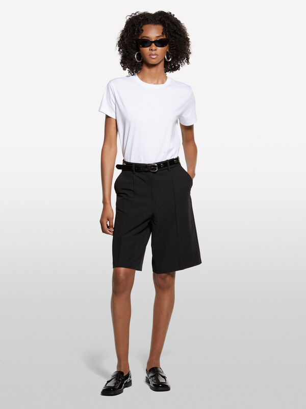 T-shirt blanc coupe carrée - t-shirts à manches courtes pour femme | Sisley
