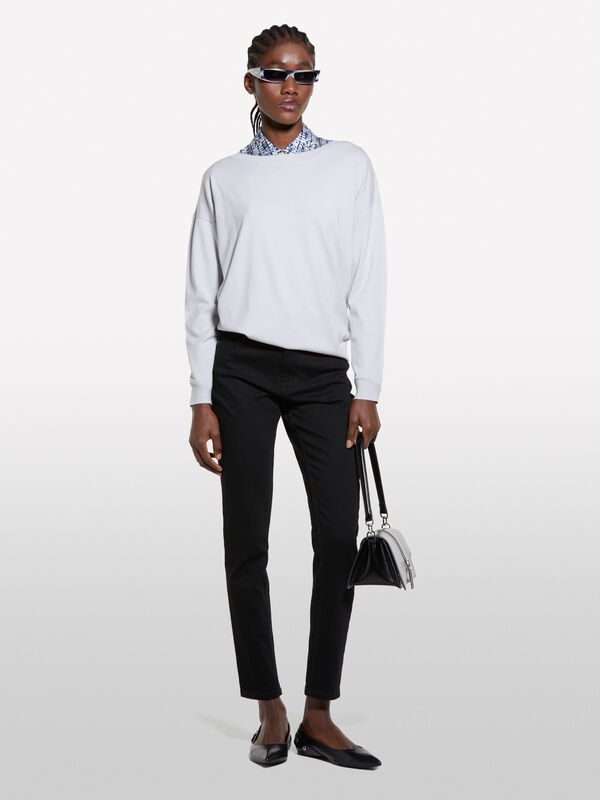Pull gris clair à encolure bateau - pulls à encolure bateau pour femme | Sisley