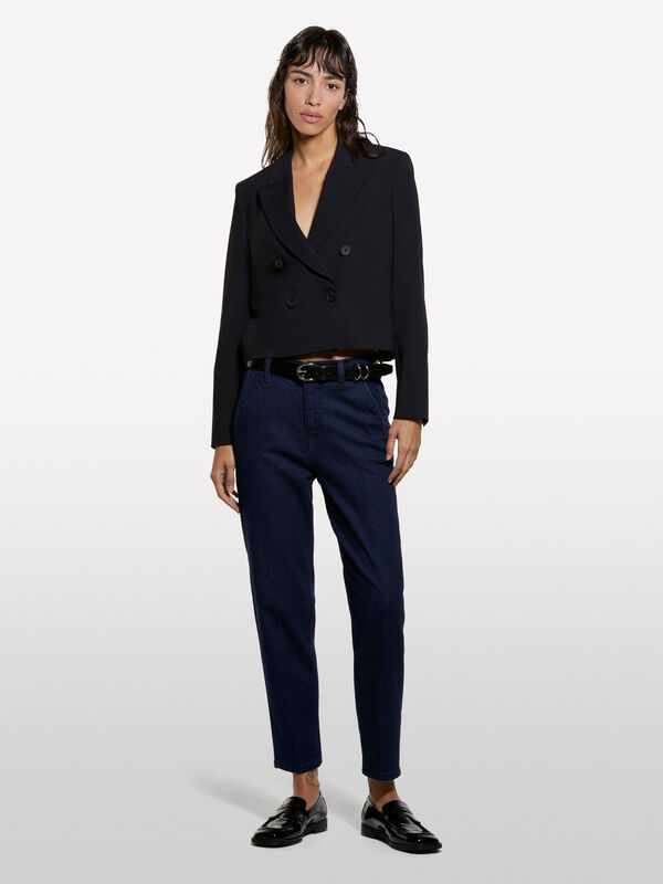 Jean chino slim bleu foncé Style 71 - jeans coupe slim pour femme | Sisley