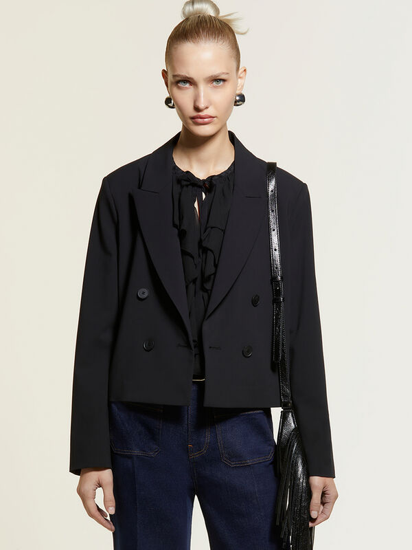 Blazer Spencer noir à double boutonnage - blazers pour femme | Sisley