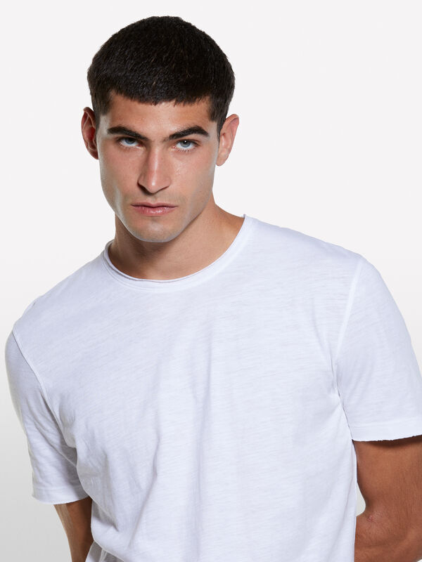 T-shirt blanc slim à manches courtes - t-shirts à manches courtes pour homme | Sisley