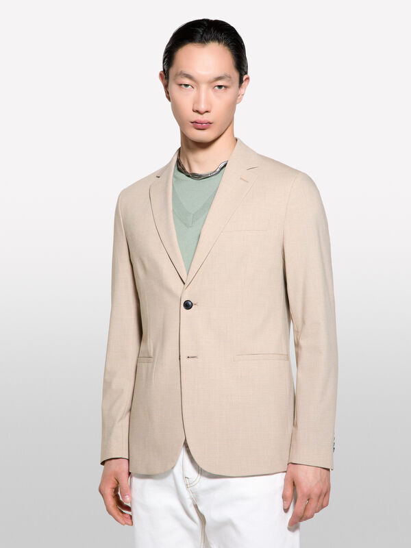 Blazer ajusté coupe confort beige - blazers pour homme | Sisley