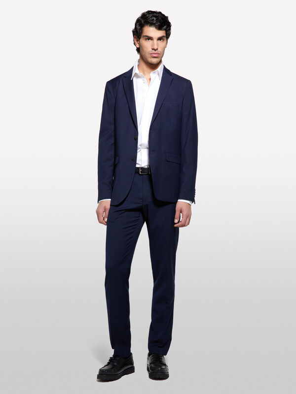 Pantalon élégant bleu foncé - pantalons slim pour homme | Sisley