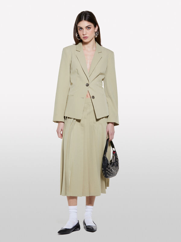Blazer ajusté vert militaire - blazers pour femme | Sisley