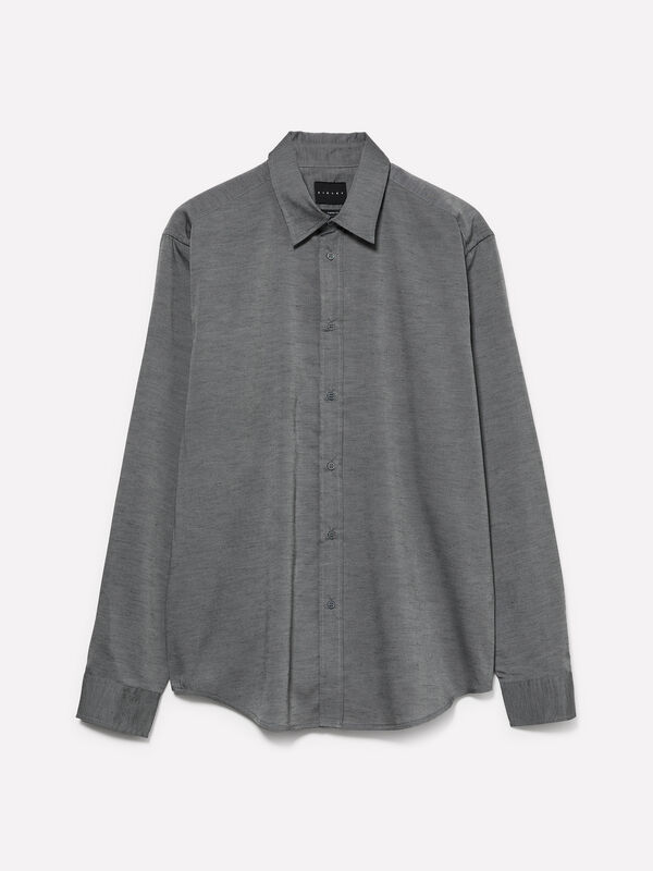 Chemise boutonnée gris foncé Chemise boutonnée gris foncé - chemises regular pour homme | Sisley