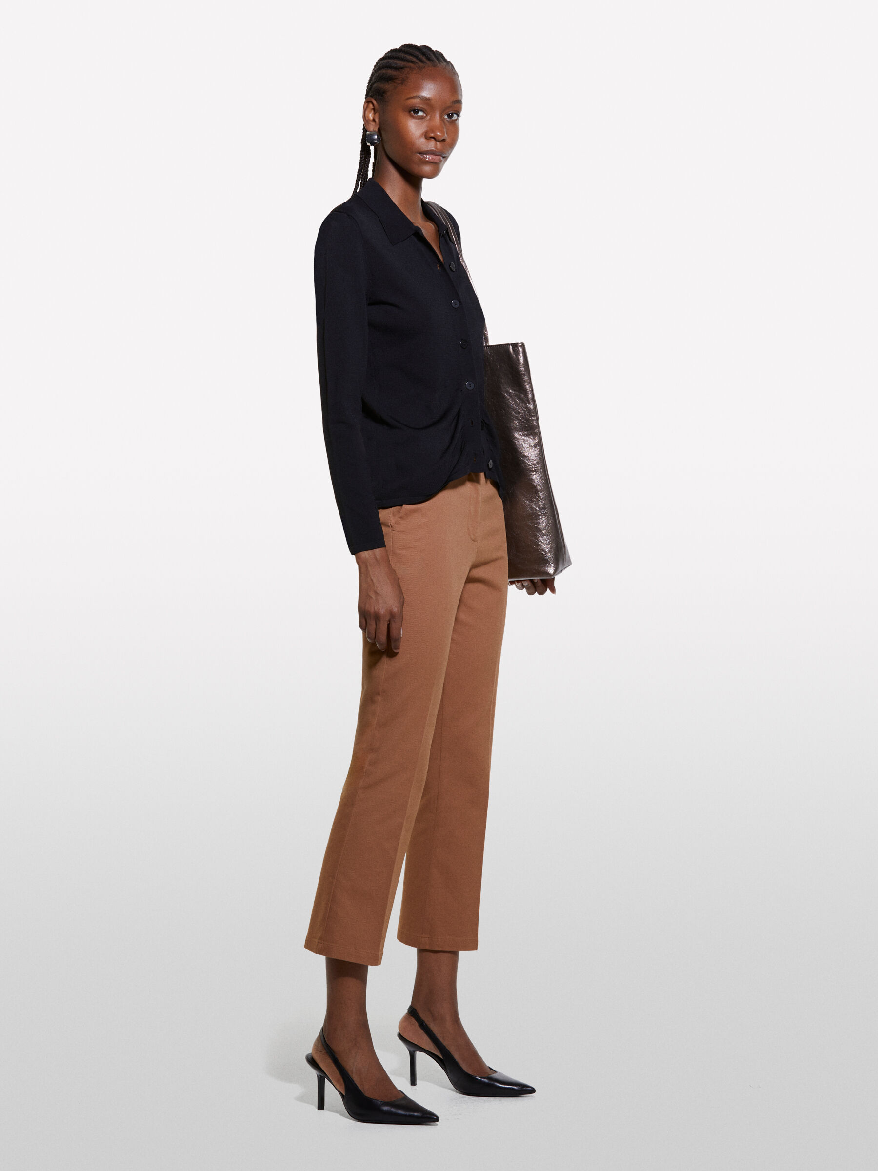 Pantalon slim camel femme cheap