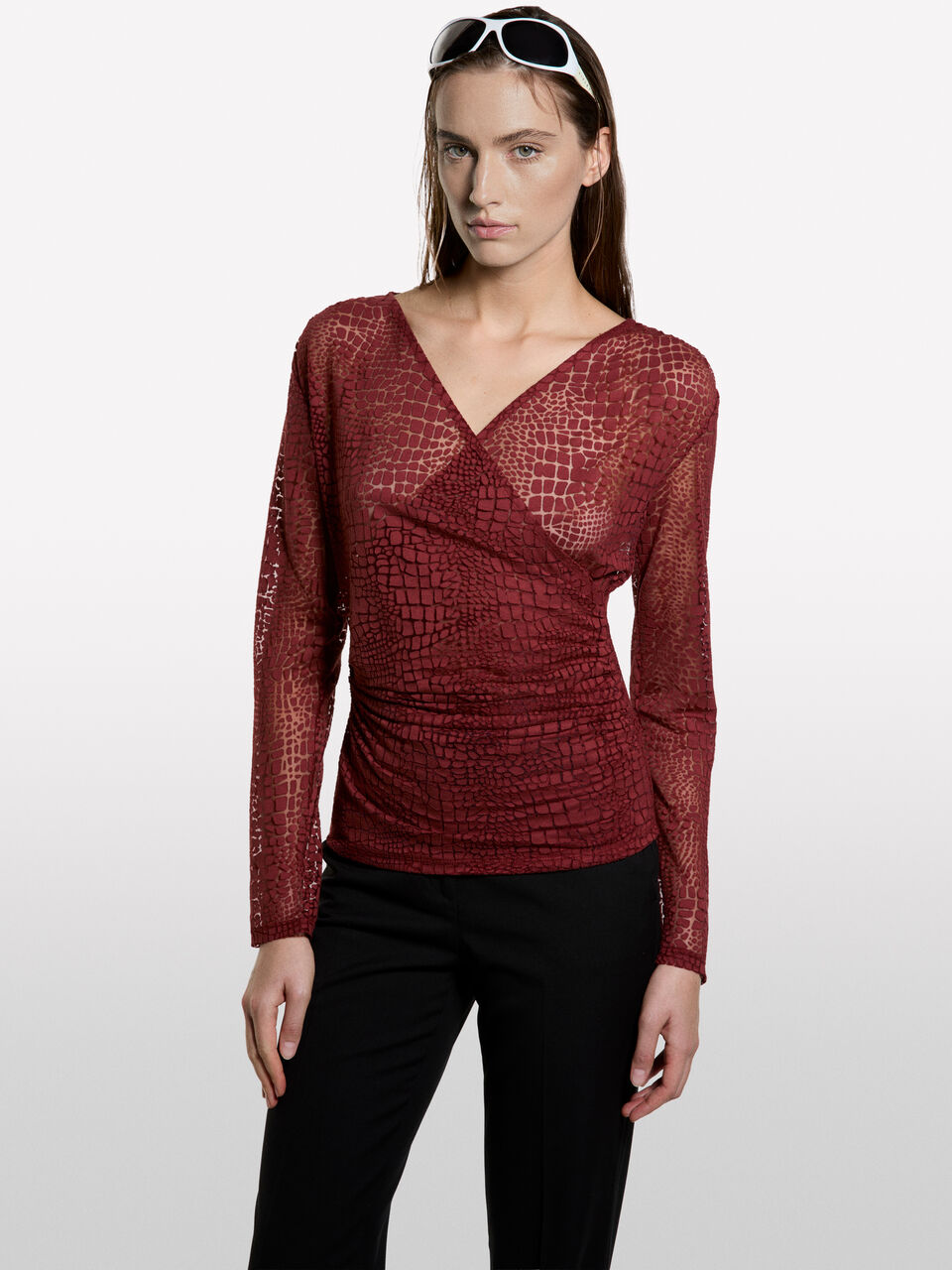 V NECK SWEATER L/S Femme image number null