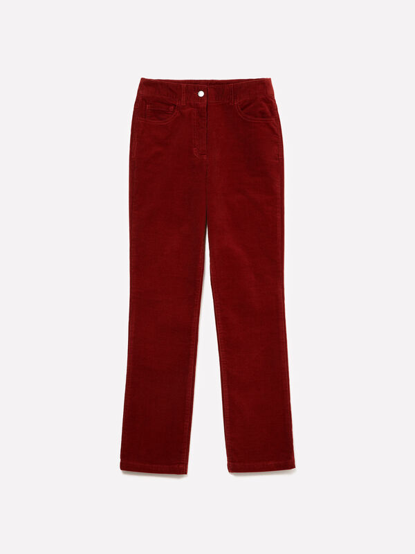 Pantalon en velours côtelé de couleur - pantalons regular pour femme | Sisley