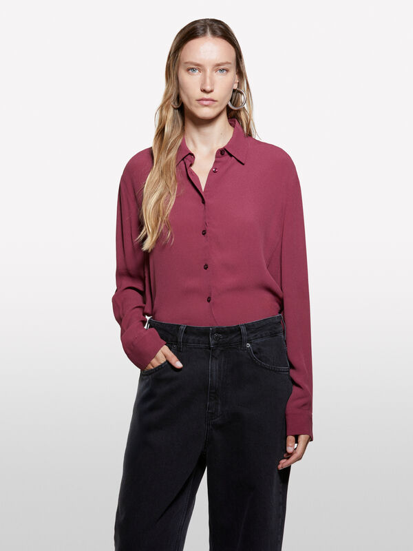 Chemise bordeaux oversize Chemise bordeaux oversize - chemises pour femme | Sisley