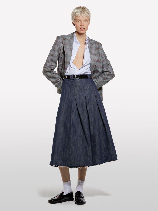 Jupe cercle en jean bleu - jupes midi, jupes mi-longues femme | Sisley