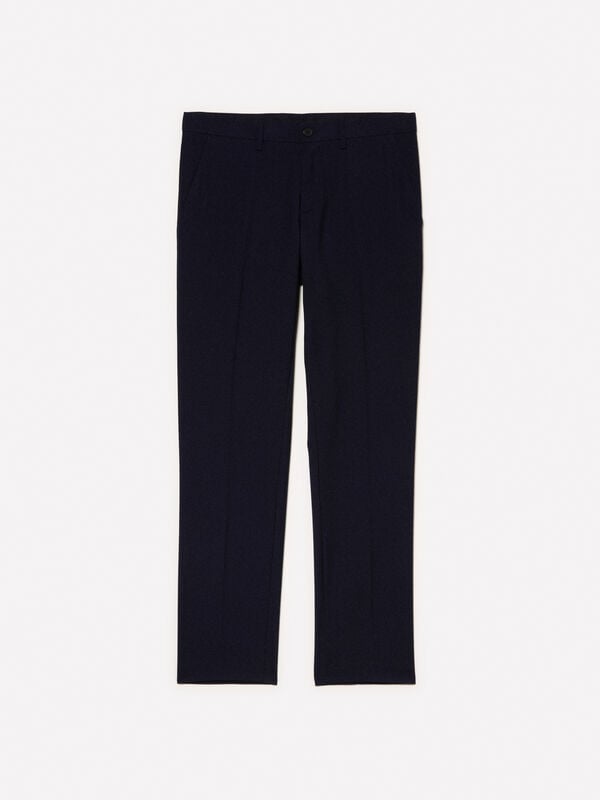 Pantalon élégant bleu foncé Pantalon élégant bleu foncé - pantalons slim pour homme | Sisley